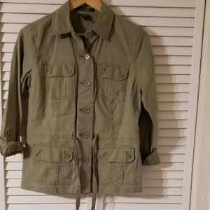 French Cuff Olive Utility Jacket